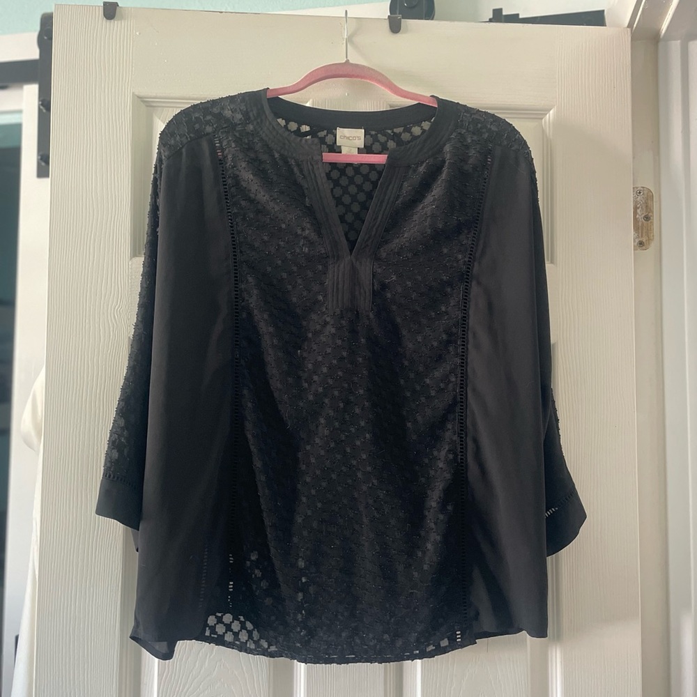 Chico's Black Lace Blouse